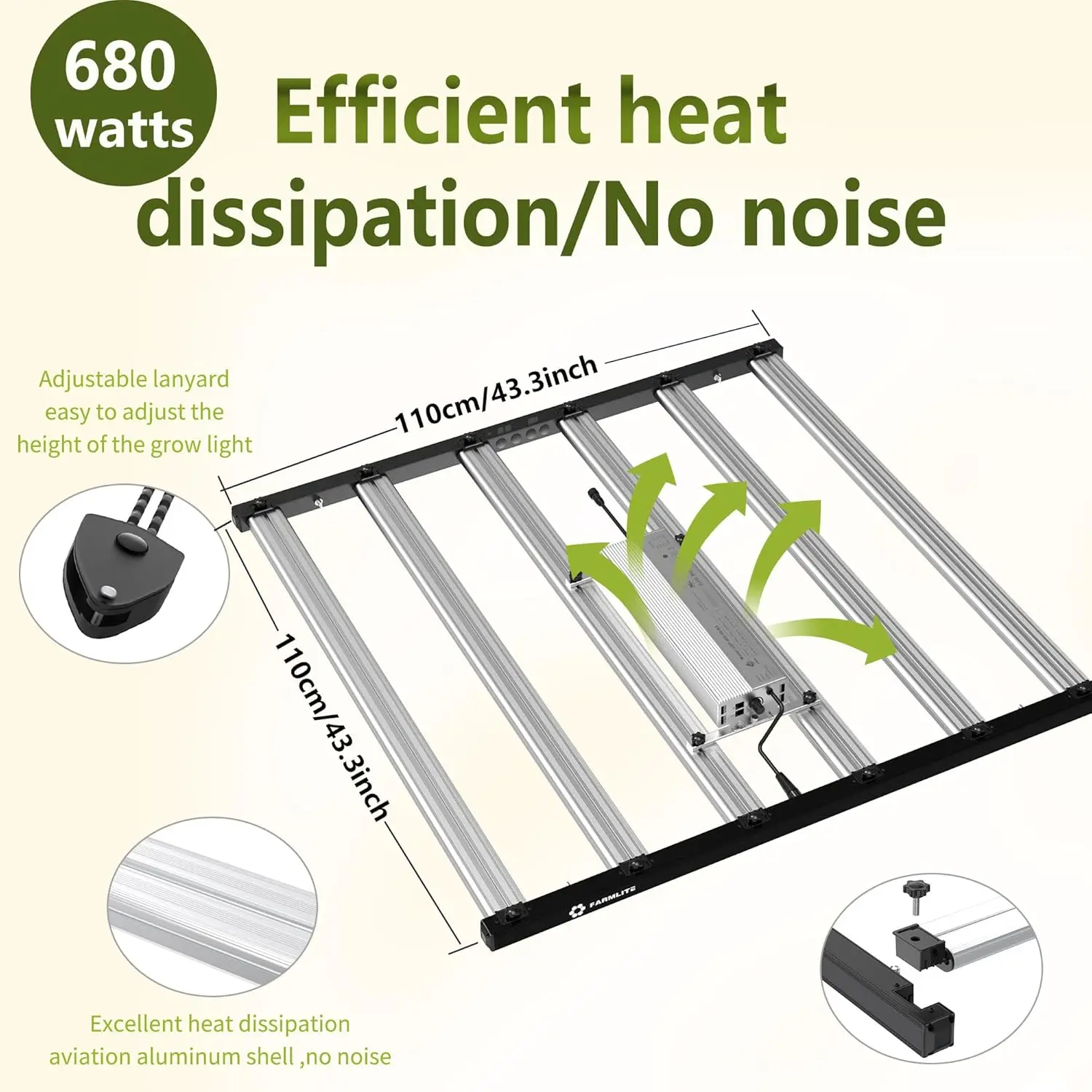 LED Grow Lights for Indoor Plants Full Spectrum Growing Light Plant Hanging Growing Lamps Seedling Daisy Chain