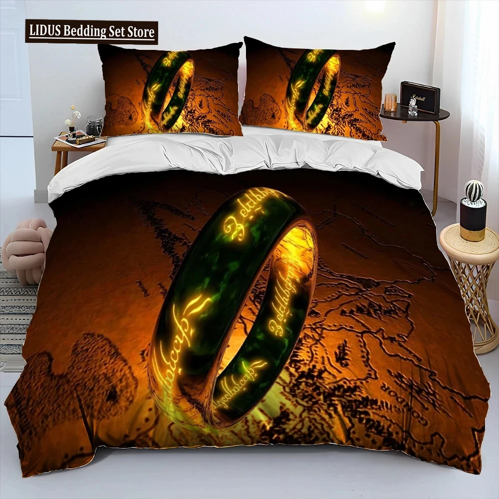 L-Lord Of The Rings H-Hobbit Comforter Bedding Set,Duvet Cover Bed Set Quilt Cover Pillowcase,king Queen Size Bedding Set Boys