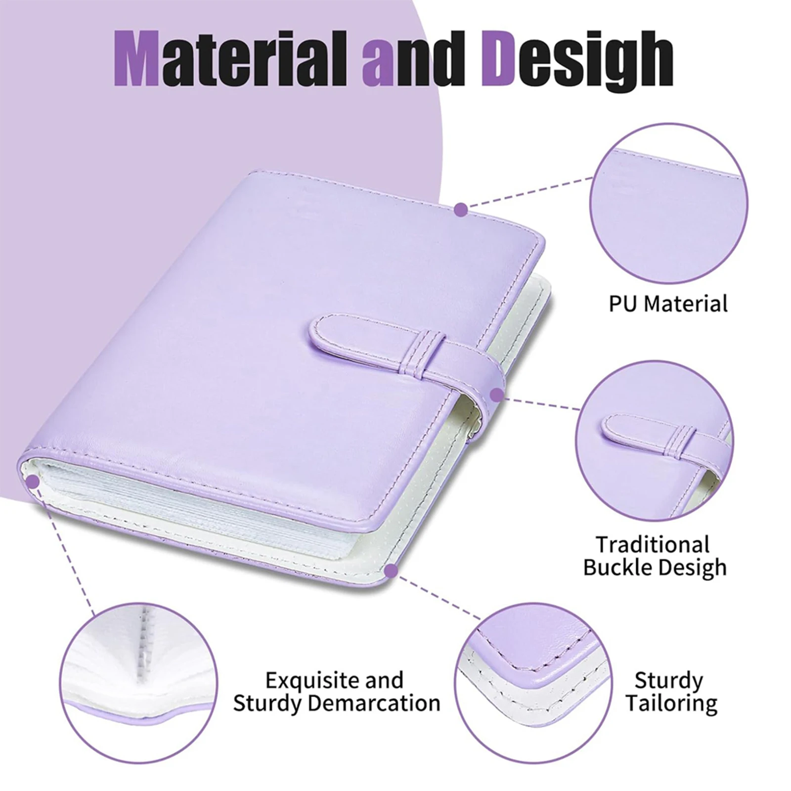 PU Leather Protective Camera Bag for for Instax Mini 12/11 108 Pockets 3 Inch Shockproof Camera Bag Wallet Album Book