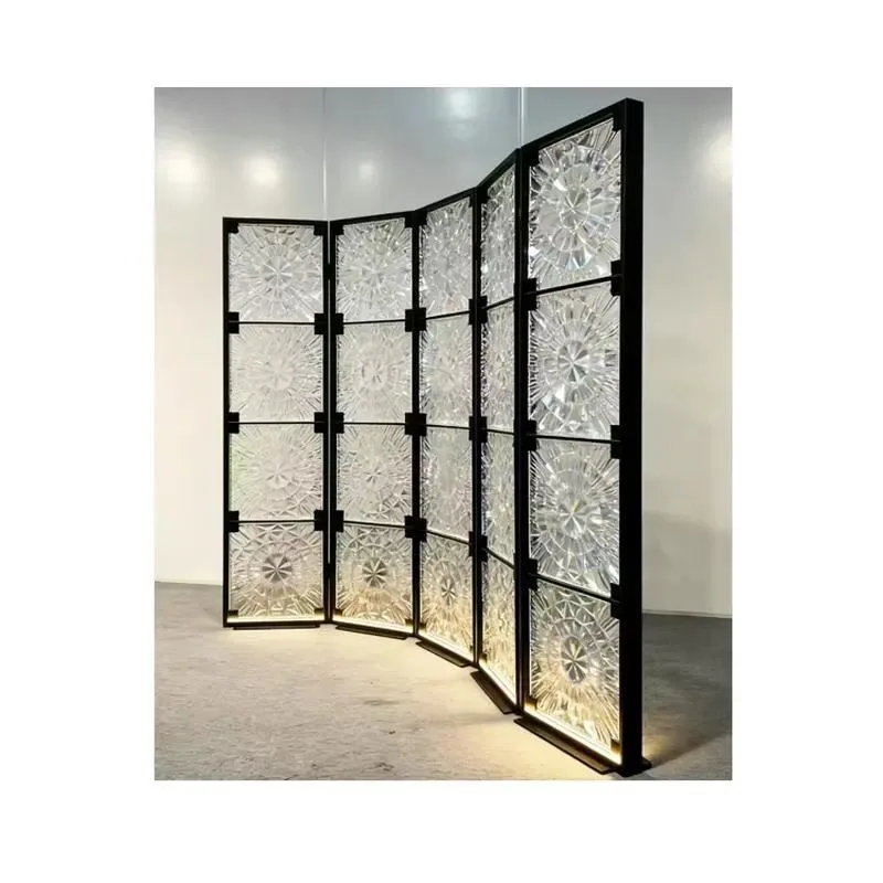 for Glass brick shower cubicle crystal patterned glass panel partition foldable texture glass brick mosaic tile room baffle