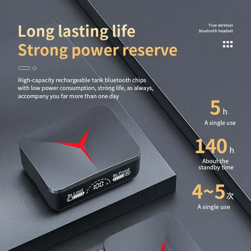 Auricolari stereo wireless M90 TWS di alta qualità con microfono Display a LED Cuffie da gioco Bluetooth per lo sport e i giochi