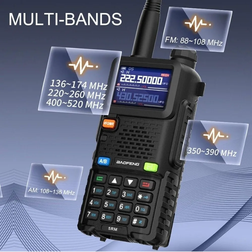 BAOFENG UV-5RM Ham Multi-Band Two Way Radio NOAA Weather Airband