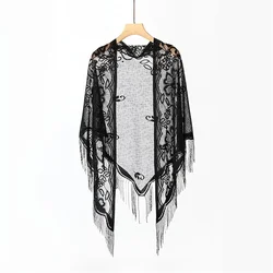 New Embroidery Lace Scarf Shawl Floral Triangular Veil Shawl For Women Party Scarf Wedding Poncho Stoles Ladies Headband Wraps