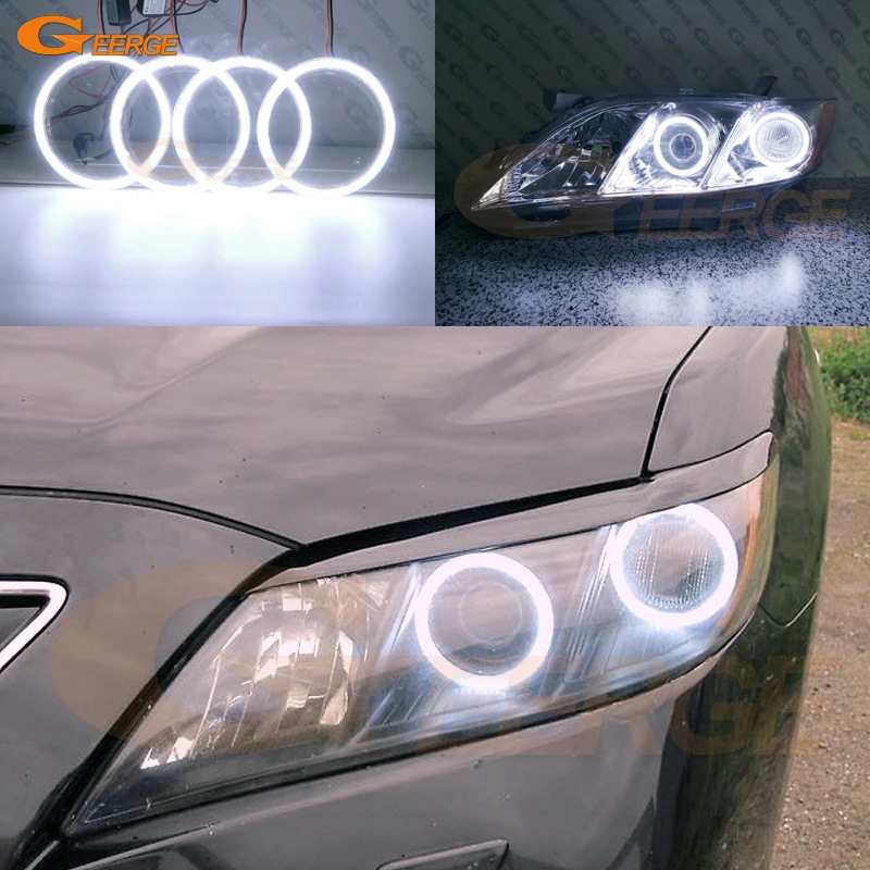 For Toyota Camry 40 V40 2006 2007 2008 2009 2010 2011 Excellent DRL Day Light Ultra Bright COB LED Angel Eyes Halo Rings Kit