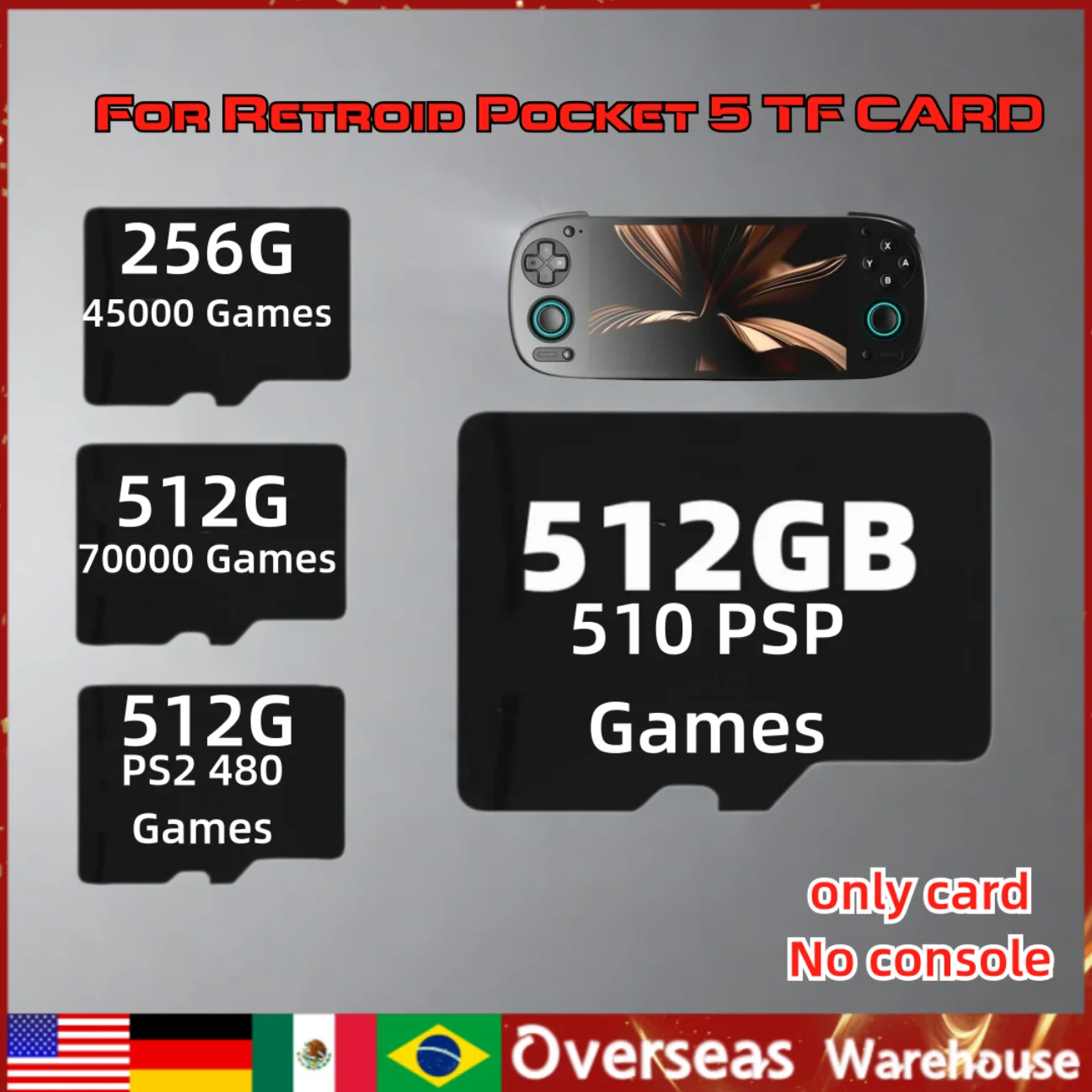 

For Retroid Pocket 5 Memory Card TF Card for Rp5 Popular Classic Retro Game PS2 PSP 3DS 512G Android Portable Handheld SD Card