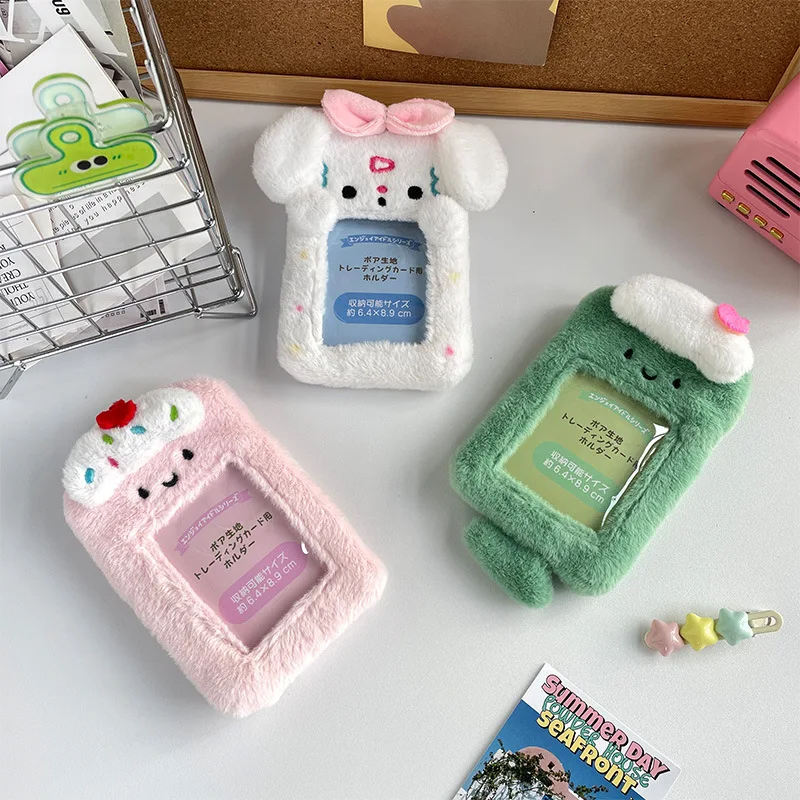 Miniso Sanrio Plush Card Rabbit Plush Card Rice Card Bus Card Ins Student Id Card Love Bean Photo Protective Holder