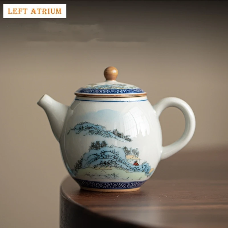 

Antique Landscape Kettle Chinese Teapot Ceramic Tea Ceremony Set Milk Oolong Tea Tie Guan Yin Jasmine Teaware Type