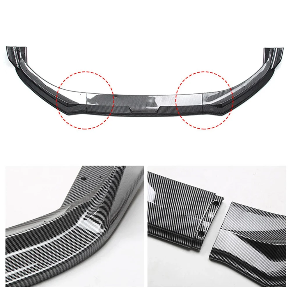 Front Bumper Lip Spoiler Splitter Diffuser Shovel Body Kit Trim PP Gloss Black Car Accessories For Ford Mustang Mach-E