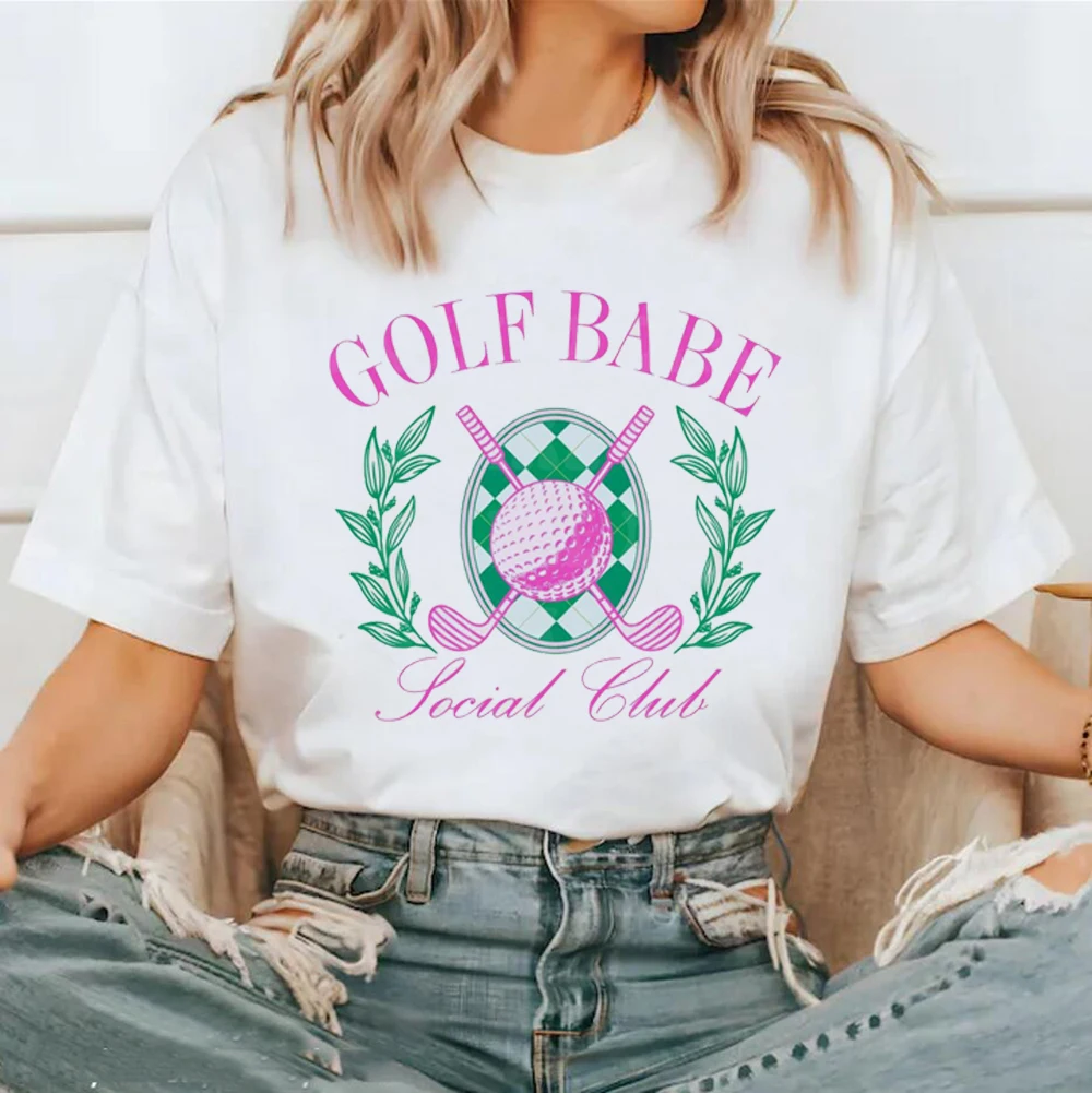 

Short Sleeved Golf Printed Women's T-Shirt Fashionable Clothing Cute Printed Summer Cartoon Pattern Basic Top Fun Printed T-Shir