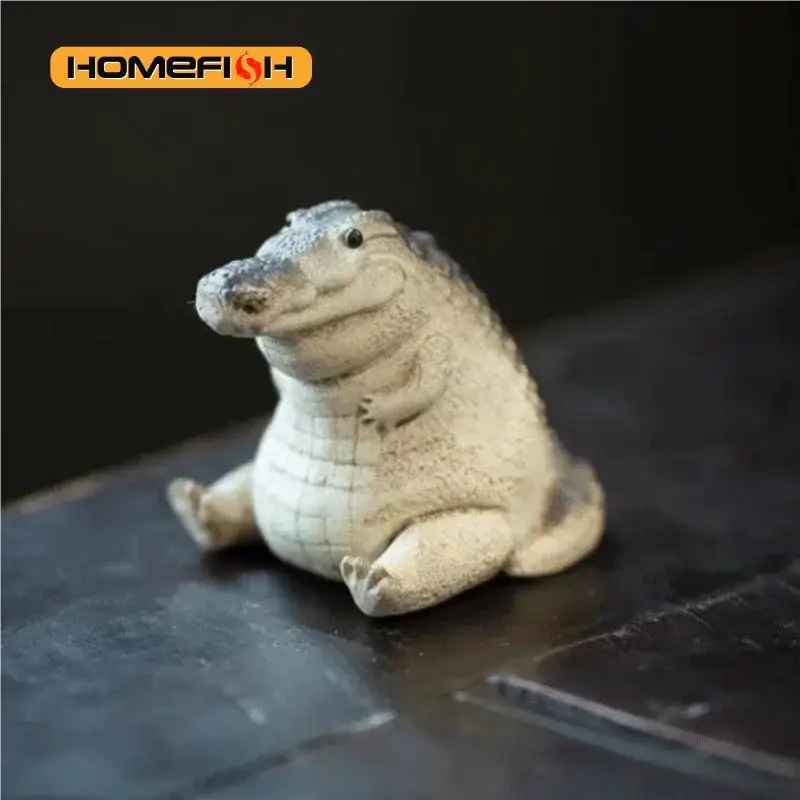 1PC Boutique Tea Pet Small Crocodile Tea Pet Ornament Handmade Tea Ceremony Tea Game Financial Tea Table Gift