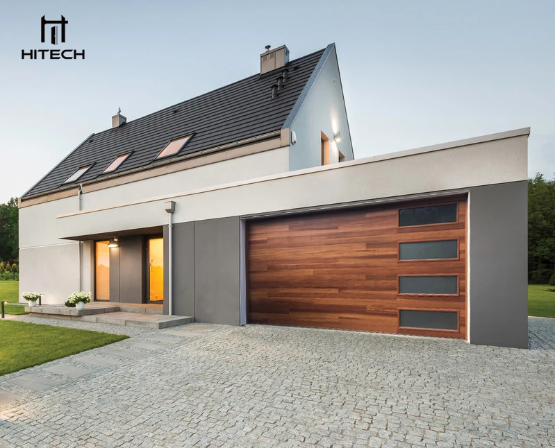 Hitech Moderne Garagentore mit ferngesteuertem Glas und Schnittfläche aus Aluminium mit Fenstern