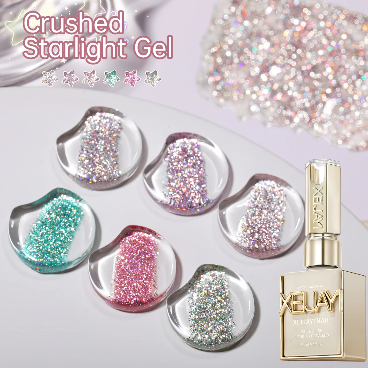 XEIJAYI 6 pièces ensemble 15ml Gel vernis à ongles ensemble, UV LED trempage Gel à ongles, semi-permanent, bricolage Salon qualité Nail Art Gel pour le printemps