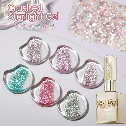 Imagen 2 del producto XEIJAYI Juego de 6 uds de esmalte de uñas de Gel de 15ml, Gel de uñas de remojo LED UV, semipermanente, Gel de Arte de uñas de calidad de salón DIY para primavera