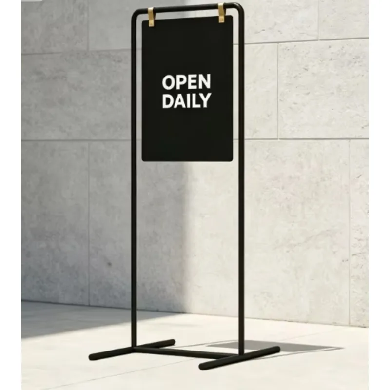 Metal a Frame Sidewalk Sign Stand, Double Sided Outdoor Poster Display Holder, Custom Printed Board for Shop Cafe Advertising