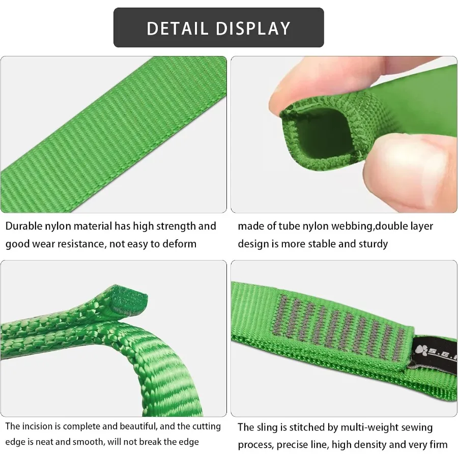 Corredor de correias de nylon de 16mm 23kn 5171 lbs en566 rock tubular webbing para trabalho em árvore positi equipamento ziplining ahoring pendurado stretc