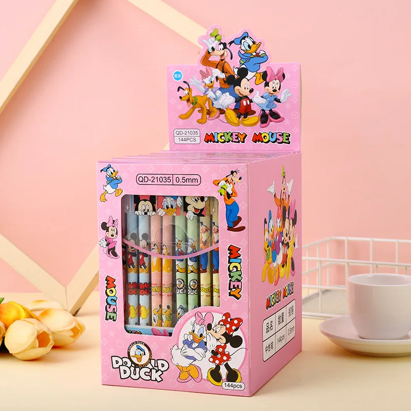 12pcs/box Mickey Mouse Erasable Gel Pens Disney Anime Peripherals School Supplies Cute Stationery Kawaii Black Neutral Pen Gifts view 2