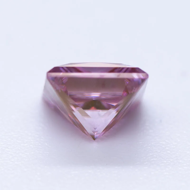 Moissanite Loose Stone Princess Cut Sakura Pink Colour Lab Created Diamond Gemstone Pass Diamond Tester with GRA Certificate
