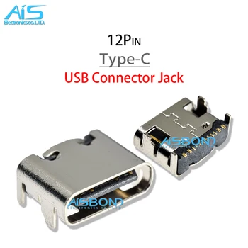 10 Pz/lotto Tipo-C Porta di Ricarica USB Presa Jack caricatore Connettore dock Per Tablet computer Portatili Del Telefono Mobile 12Pin Tipo C