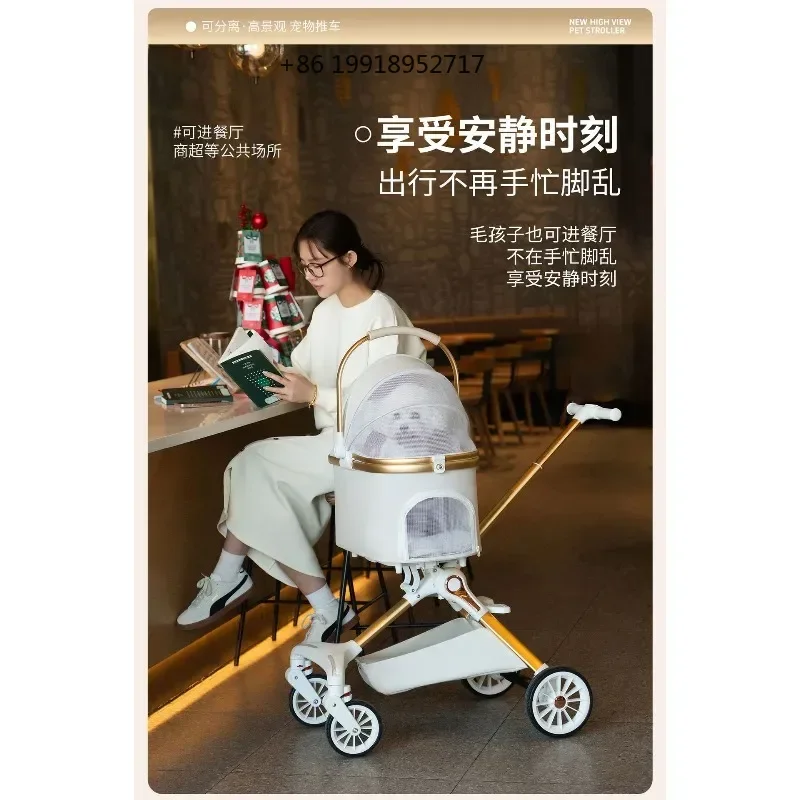 Pet Cart High Value Lightweight Stacking Cart Bag Separation Dog and Cat Trolley Going Out Trolley JJ914