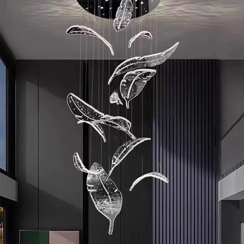 Modern home decoration crystal chandelier, stair Pendant lamp, living room Pendant lights, interior lighting