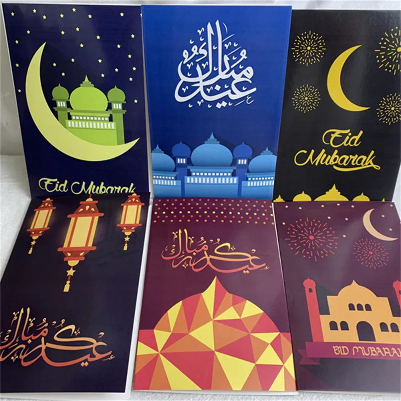 New Eid Al-Fitr Greeting Cards Set Greetings Wishes Include Envelope Stickers Christmas Cards