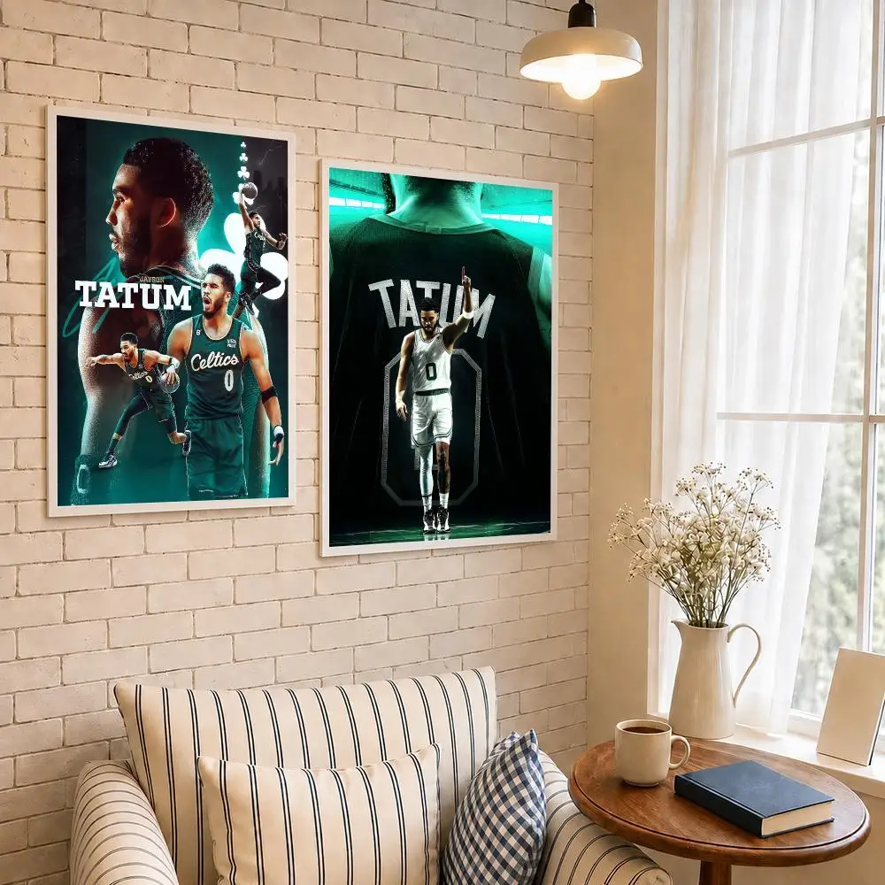 Basketball J-Jayson Tatum Poster PP Self-Adhesive Waterproof Wall Decor for Bedroom,Living Room,Dorm,Bar Aesthetic Decor Gift