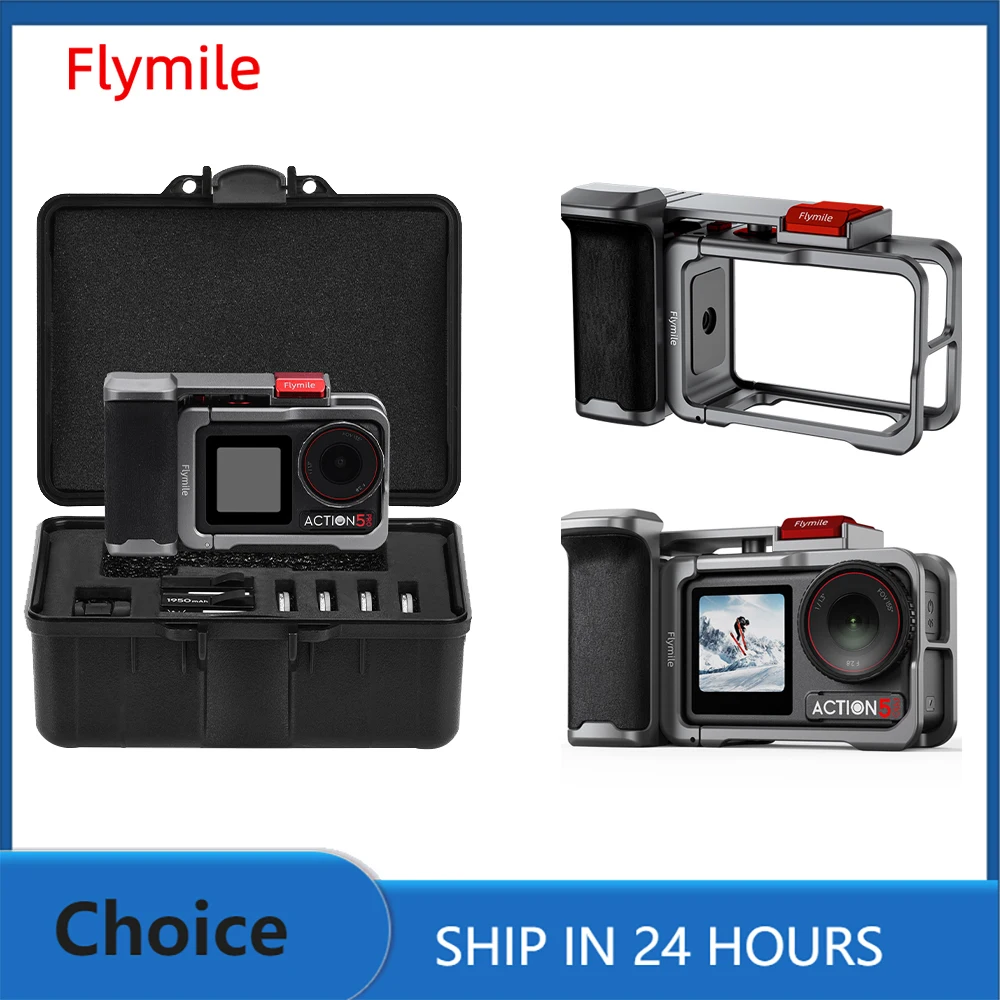 

Комплект ручек для фотосъемки Flymile Action 5 Pro, ручка затвора для DJI Osmo Action 4/3, аксессуары Creator с коробкой