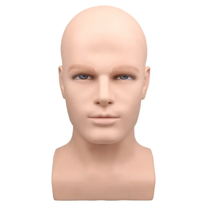 PVC Male Mannequin Displaying Doll Head Professional Manikin Dummy Head Model for Wigs Glasses Scarves Hat Display