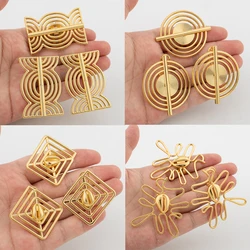 4Sets Jewelry Set for Women Geometry Round Fower Earrings Adjustable Ring Gold Color Jewellry African Wedding Bridal Party Gifts