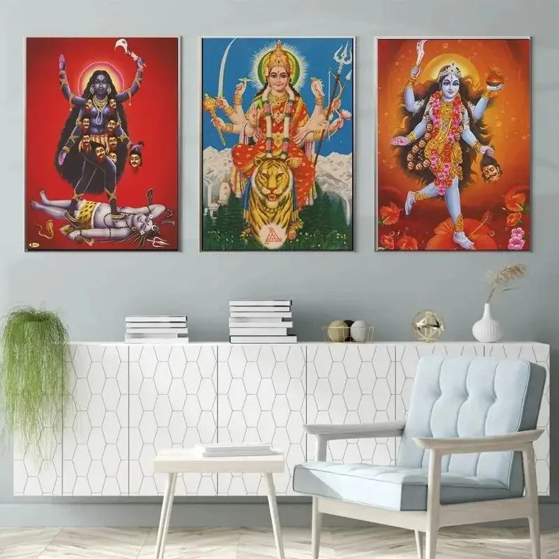 (No frame)India Hindu God Ganesha Temple Elephant God Series Religion Canvas  Picture For Room Home Corridor Office Decor