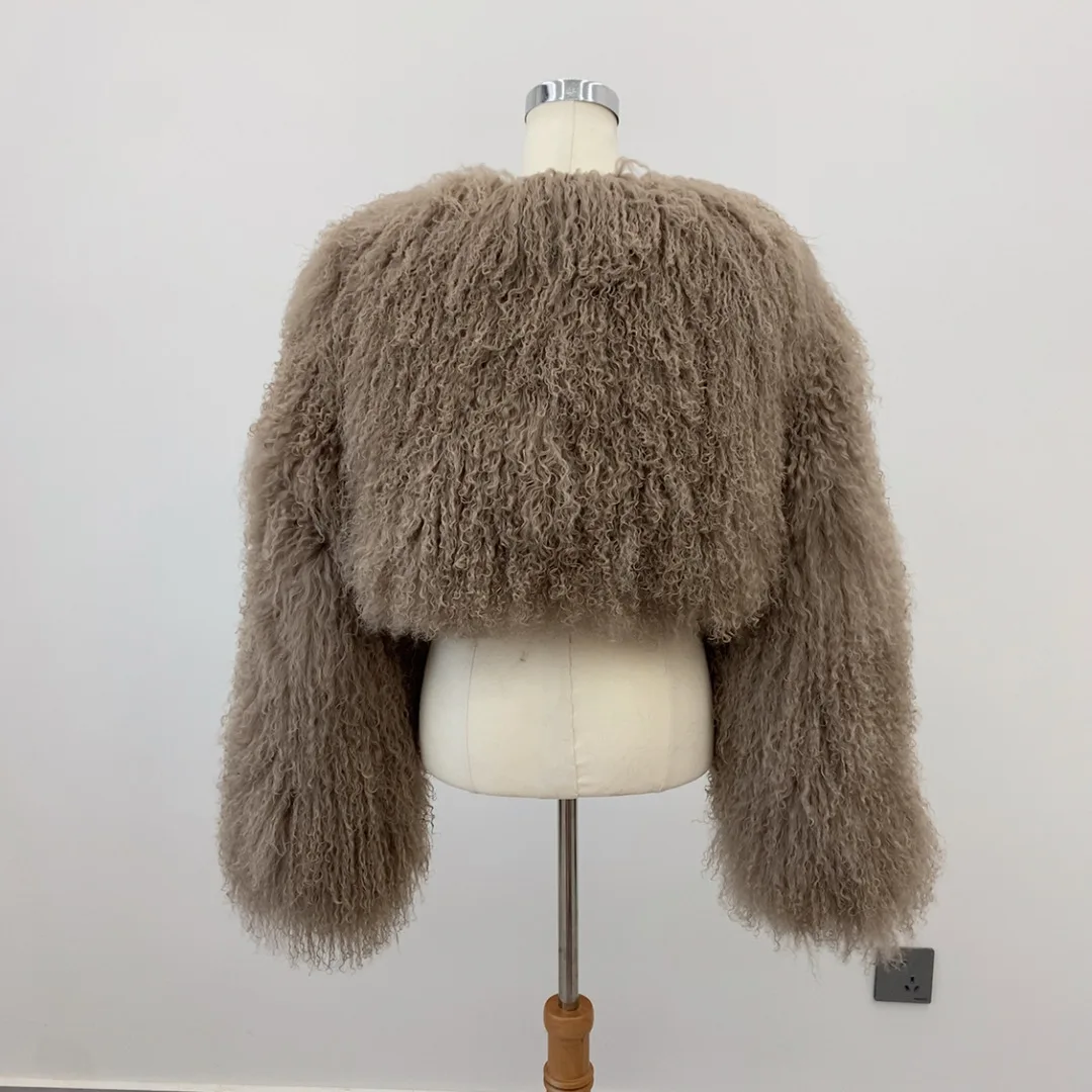 New Winter Autumn Fashion Real Fur Jacket Women Genuine Mongolian Sheep Fur Coat