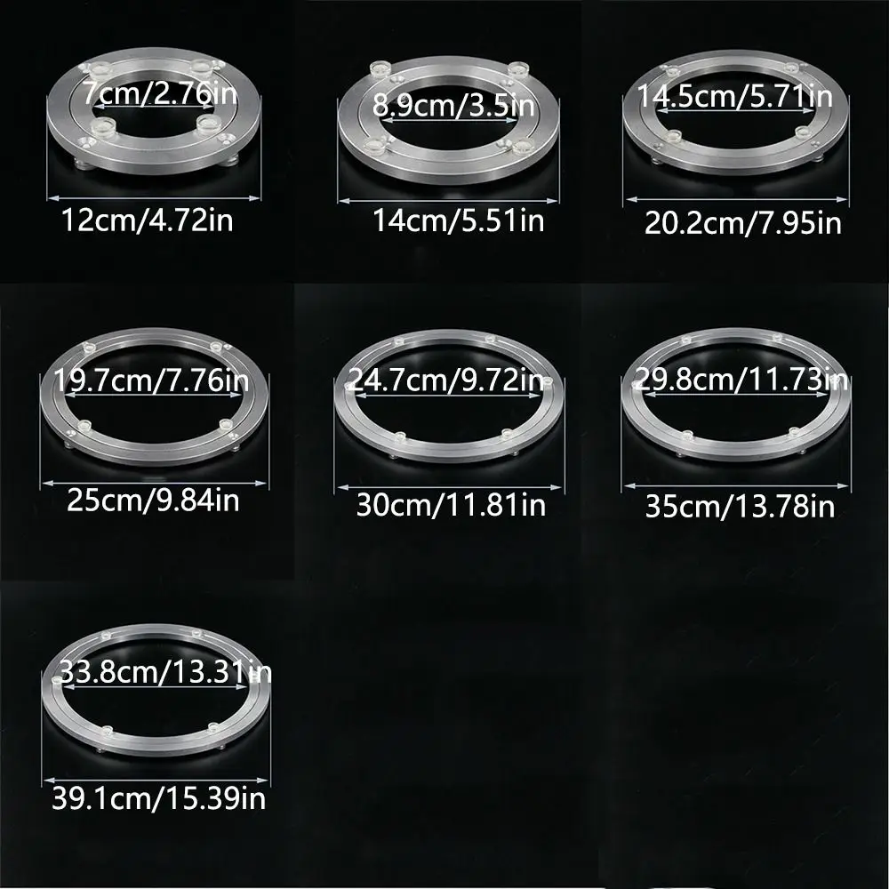 Smooth Aluminum Table Turntable Rust Resistant Quiet Round Table Swivel Plate Simple Install Large Load Bearing