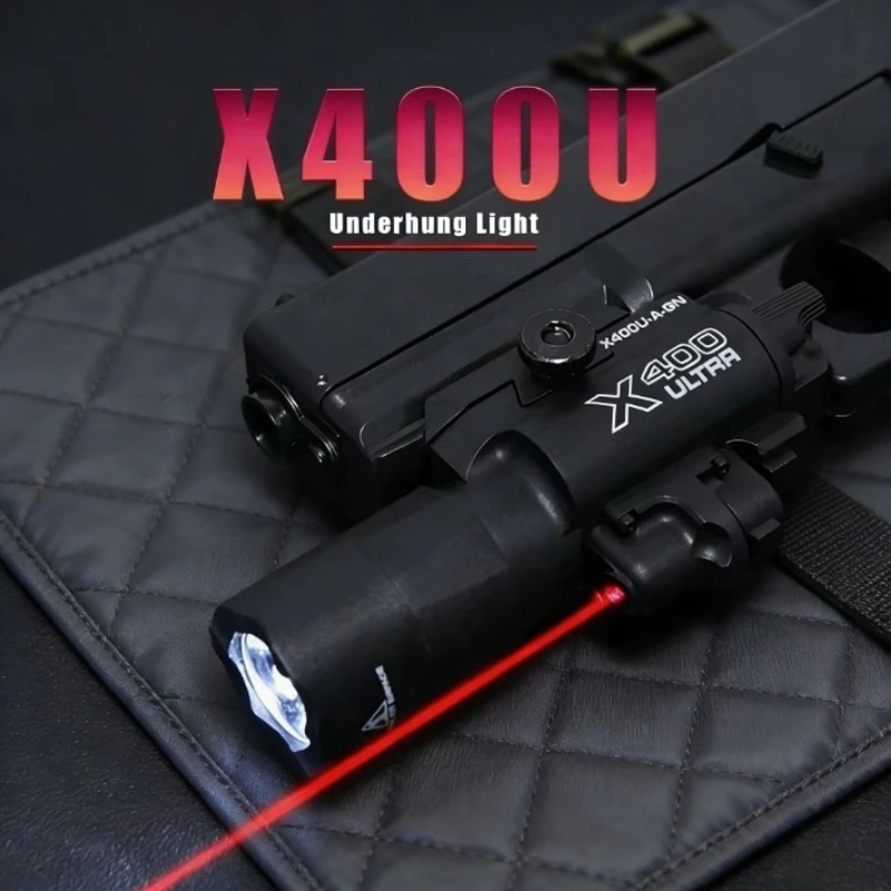 

Фонарик для пистолета, страйкбольный пистолет, 100 лм, охотничий скаутский фонарь X400U, нейлоновый подвесной инфракрасный лазерный фонарик