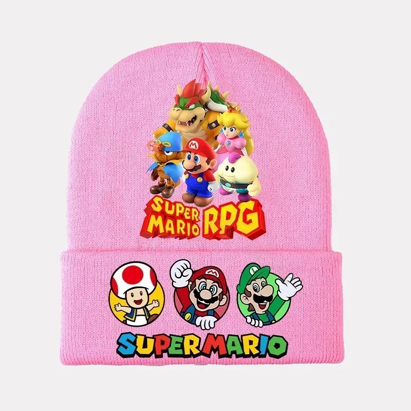 Gorros de punto de Super Mario, gorros bonitos de princesa Peach de Luigi, gorros con estampado de personajes del juego, gorros cálidos y cómodos, regalos de fiesta