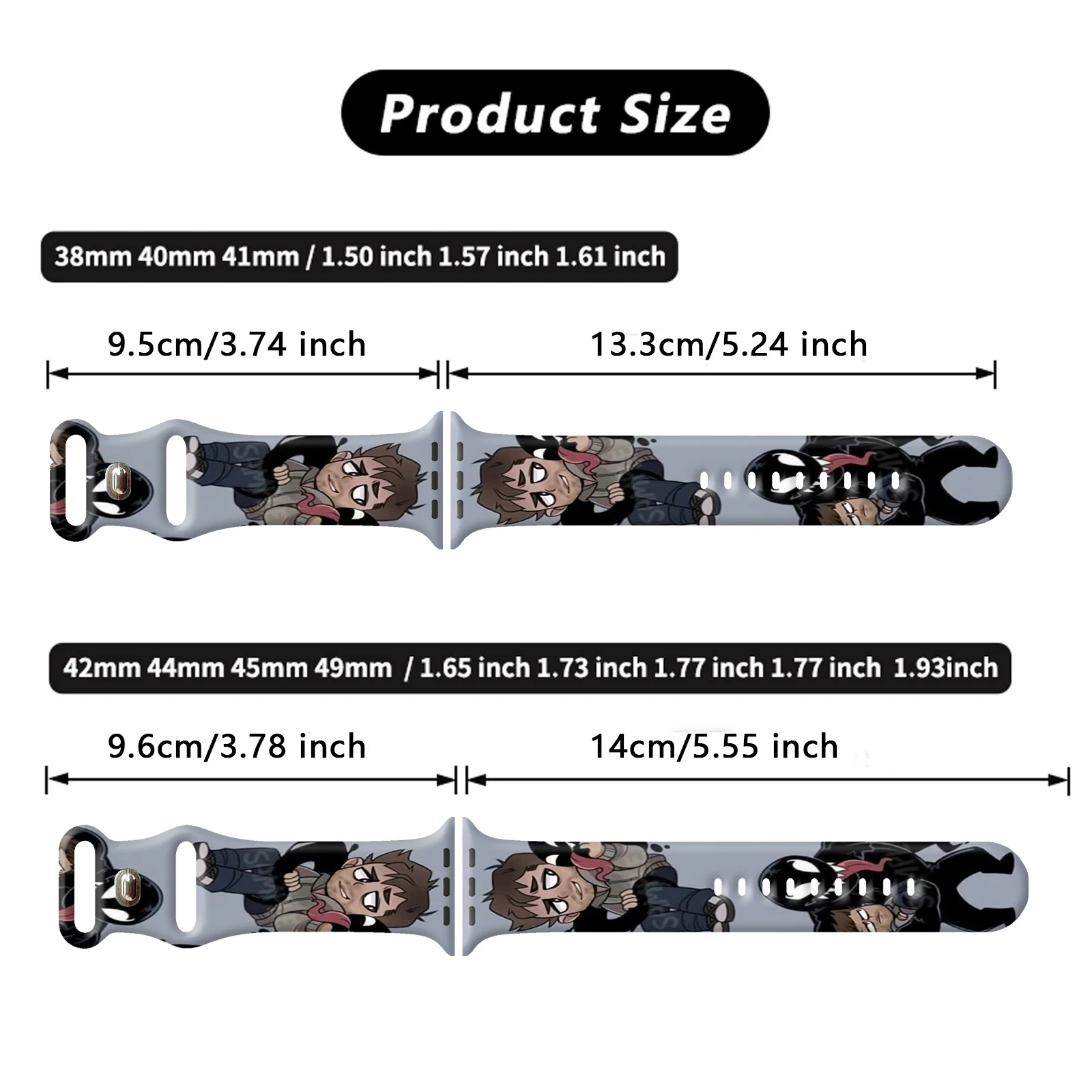 حزام بنمط كرتوني من سلسلة ديزني مناسب لساعة أبل 11/10/9/8 حزام سيليكون قابل للاستبدال IWatch49mm/46mm/44mm/42mm/41mm