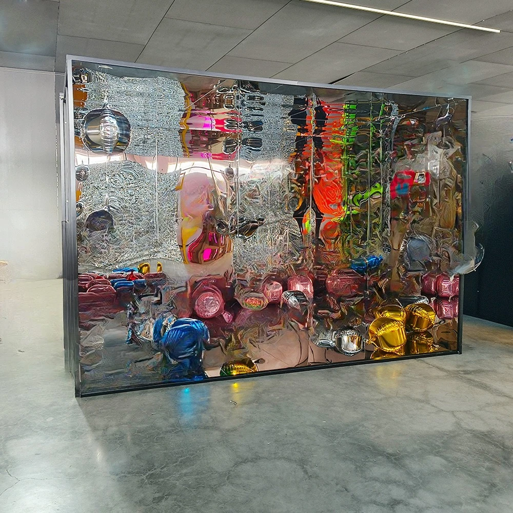 Custom Removable Large Mirror Stainless Steel Magazine Photo Booth