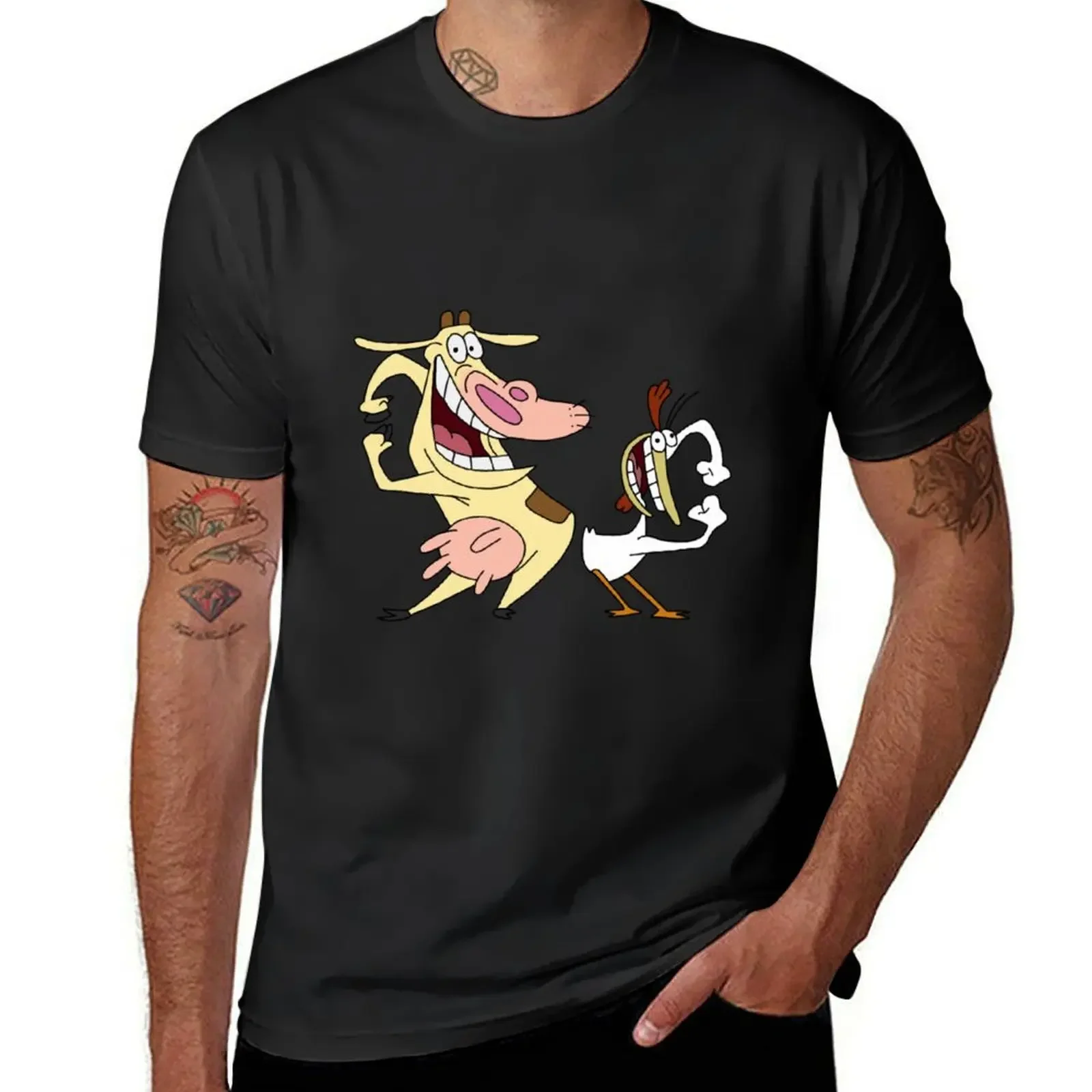 Cow and chicken T-Shirt summer top anime sweat cheap stuff cotton t shirt men