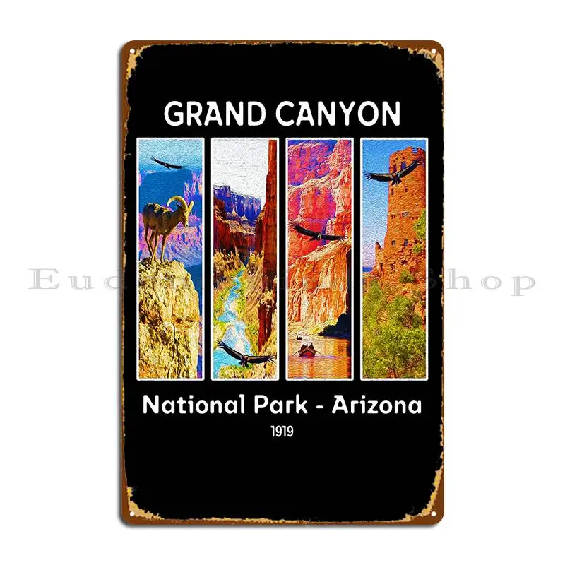 Grand Canyon National Park Arizona Colorado River Condors Metal Signs Customize Wall Cave Wall Pub Character Tin Sign Poster