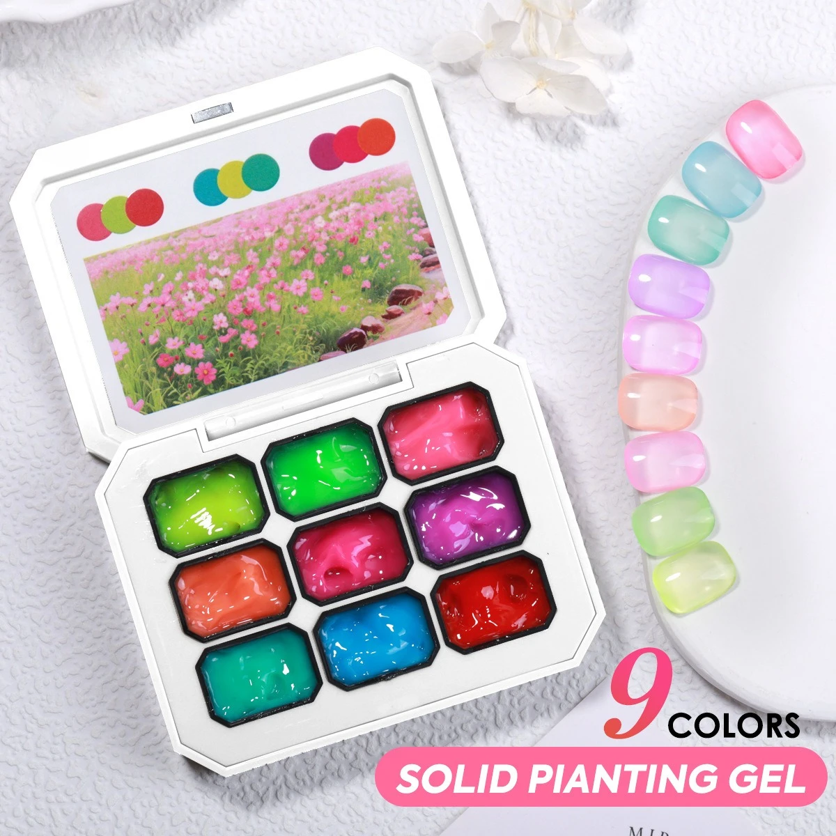 9 Kolorów Lakierów do Paznokci Nude Różowy Żelowy Lakier Soak Off UV LED Żel Półtrwały Zestaw do Zdobienia Paznokci Żelowy Lakier Błyszczyk do Paznokci Salon Fryzjerski