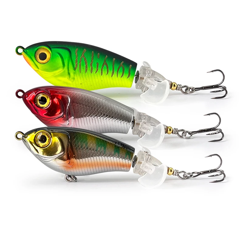 LUHANGT 3 Stück 7/9,5cm Rasselnder Flachtauchender Crankbait Künstlicher Wobbler für Barsch und Hecht Harter Köder Angelköder 3 Farben – Detail 1
