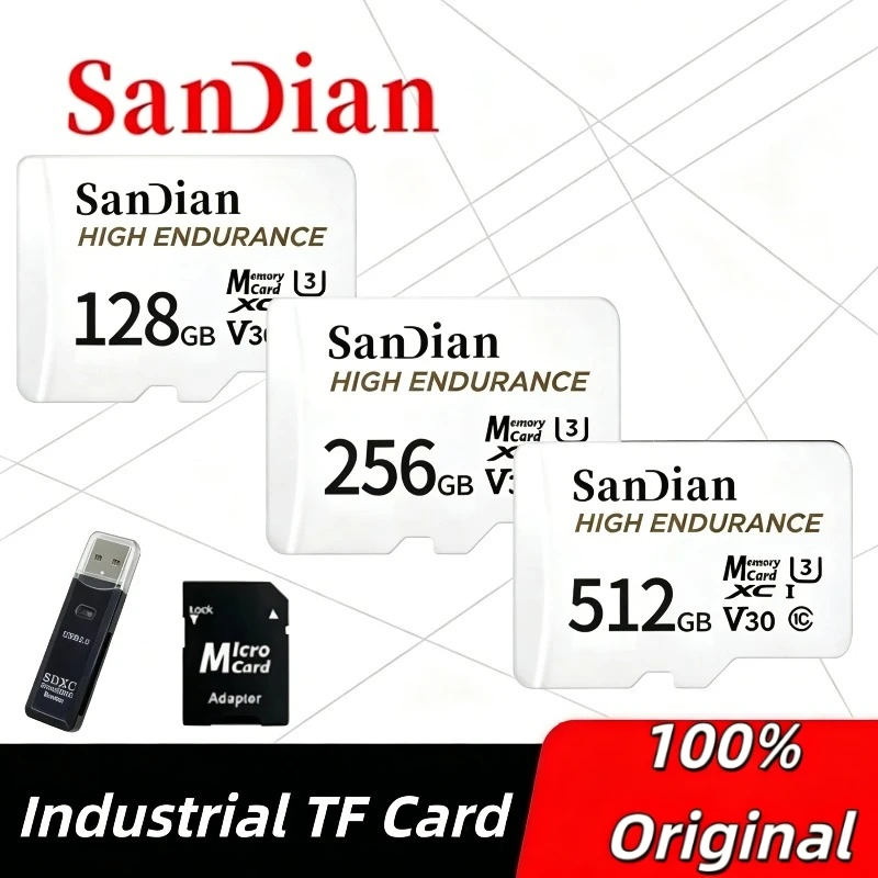 

High Endurance micro Tf SD Card V30 U3 C10 Professional 128GB 256GB Memory card for dash cam or home monitoring
