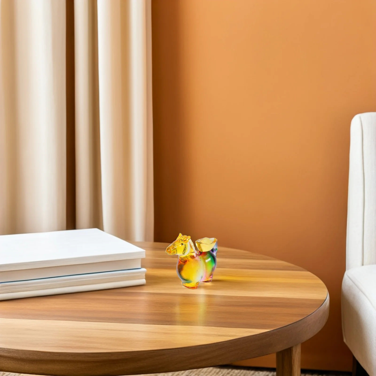 

Glass Horse Sculpture 2026 Zodiac Animal Decoration for Home Office Desk Feng Shui Artistic Chinese New Year