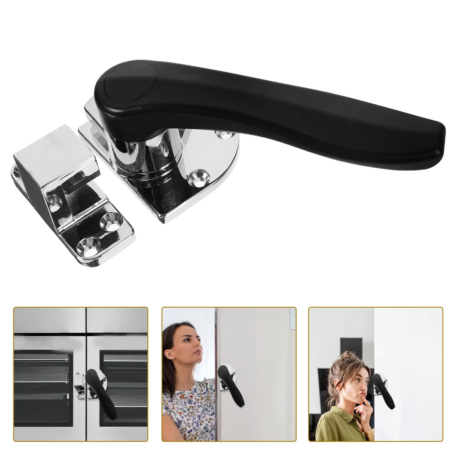 

1Set Heavy Duty Freezer Door Latch Bright Polished Finish Practical Cooler Door Hardware Latches for Freezer Doors