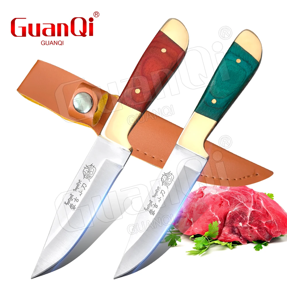 3 Inch High Carbon Steel Boning Knife Meat Cleaver Forged Fish Beef Knife with Sheath Kitchen Chef Butcher Cooking Knife