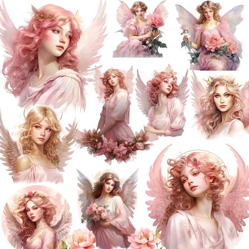 Pink Angel Girl Stickers Crafts And Scrapbooking stickers kids toys book Decorative sticker DIY Stationery