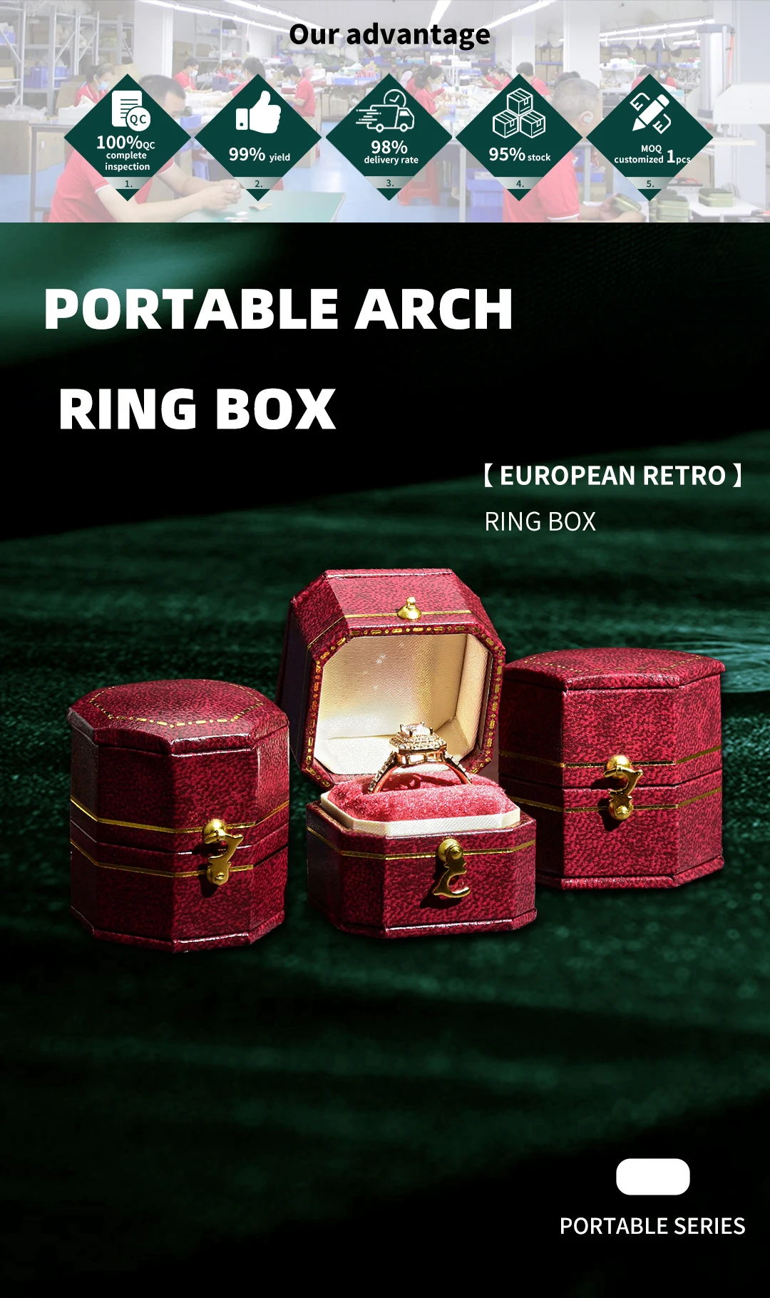TAIMY Vintage Ring Box Handcrafted Wedding Antique Ring Box Lassical Victorian Style Decor Mini Jewelry Box Ring Storage Case