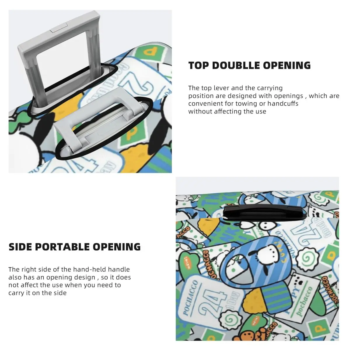 Housse de protection pour bagages Pochacco, personnalisée, élastique, pour valise de voyage