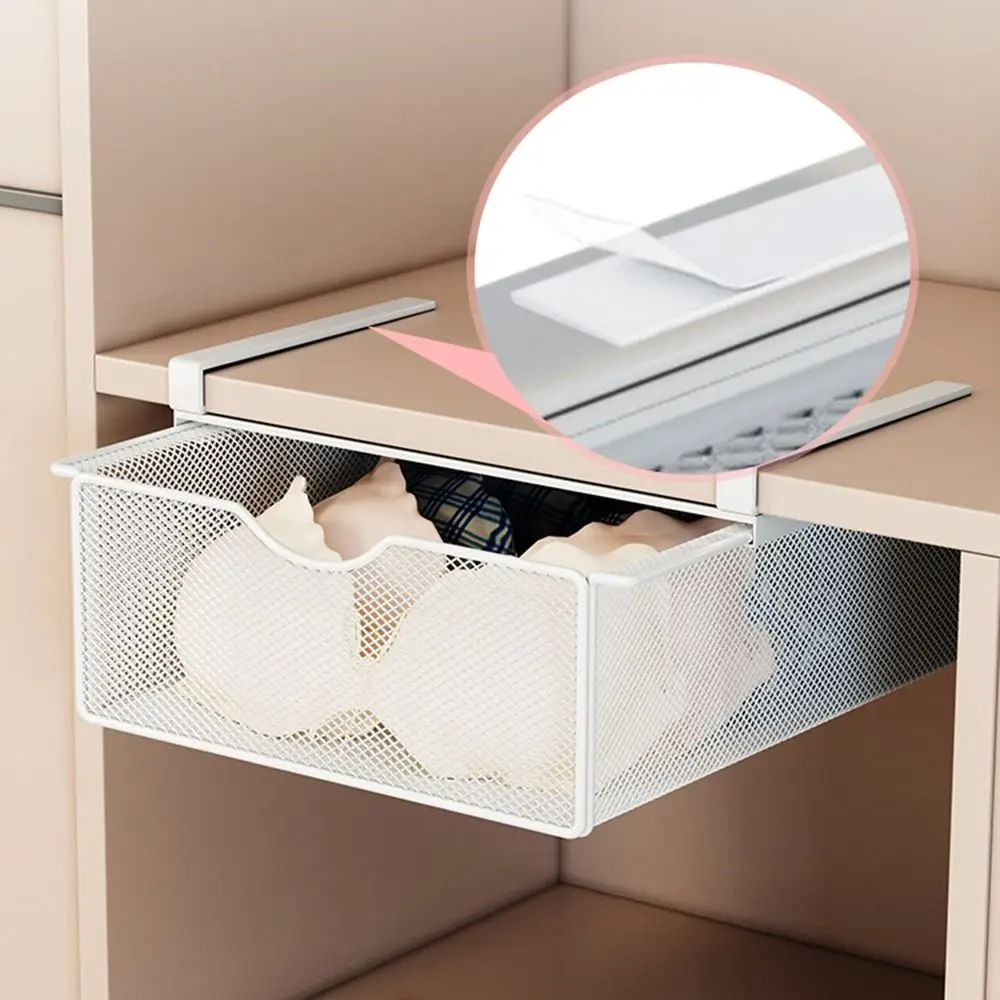 Pull-out Partition Cabinet Mesh Drawer Divided Smooth Slide Closet Hanging Basket Breathable Space Saver Slide-in Under Shelves