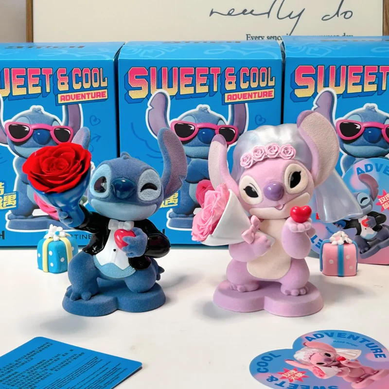 

2025 Genuine Sweet Cool Stitch Adventure Kawaii Eternal Flower Series Blind Box Trendy Doll Desktop Ornament Valentine Cute Gift