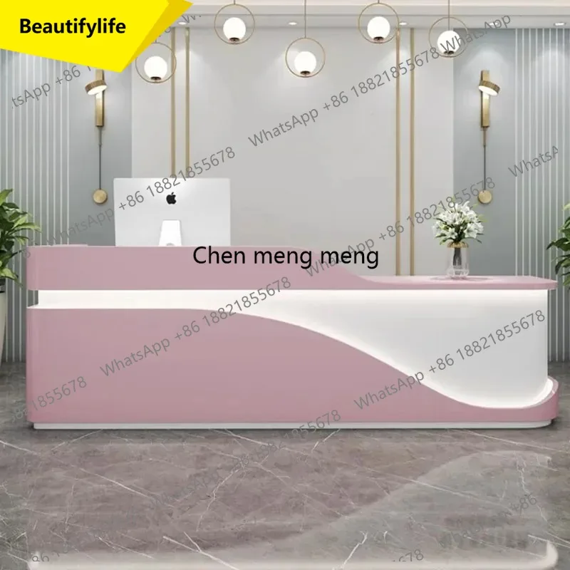 X188 Welcome Register Modern Office Reception Desk Podium White Shop Mobile Checkout Cash Improvement Escritorio Unique Furnitur